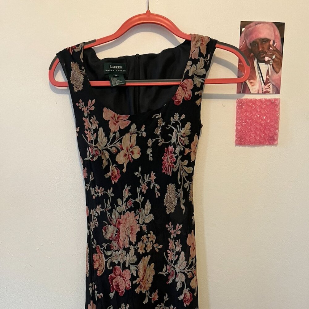 100% Silk Vintage Ralph Lauren Floral Dress